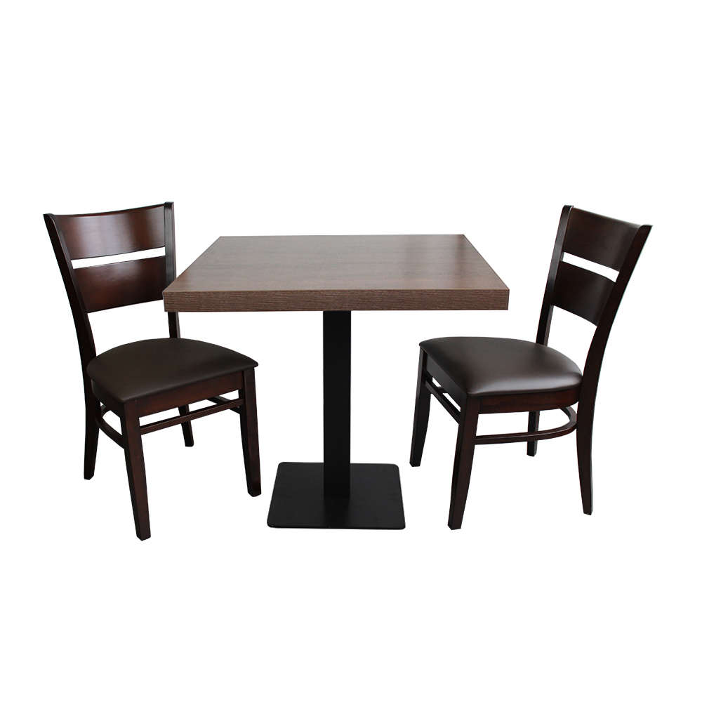 1+2 Restaurant Set Tisch Palermo 50x50x3,6cm Grace Stuhl Bistrostühle Bistrotische