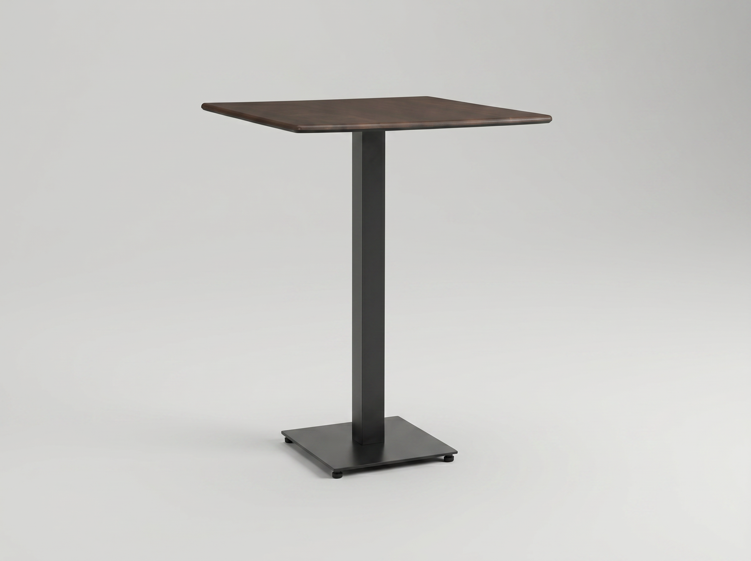 Outdoor Stehtisch 70x70cm Compact HPL Braun Wallnuss Optik - Catania