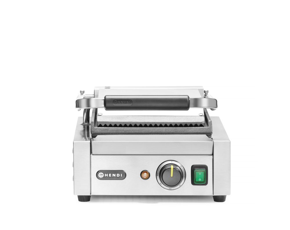 Kontaktgrill - Einzelversion    oben gerillt  unten glatt  230V/1800W  310x400x(H)510mm-ING11609