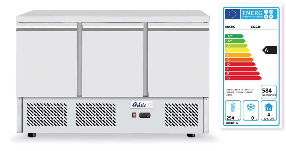 Kühltisch dreitürig Kitchen Line 380L Arktic 230V/220W 1375x700x(H)890mm-ING11209 Kühltisch dreitürig Kitchen Line 380L Arktic 230V/220W 1375x700x(H)890mm-ING11209