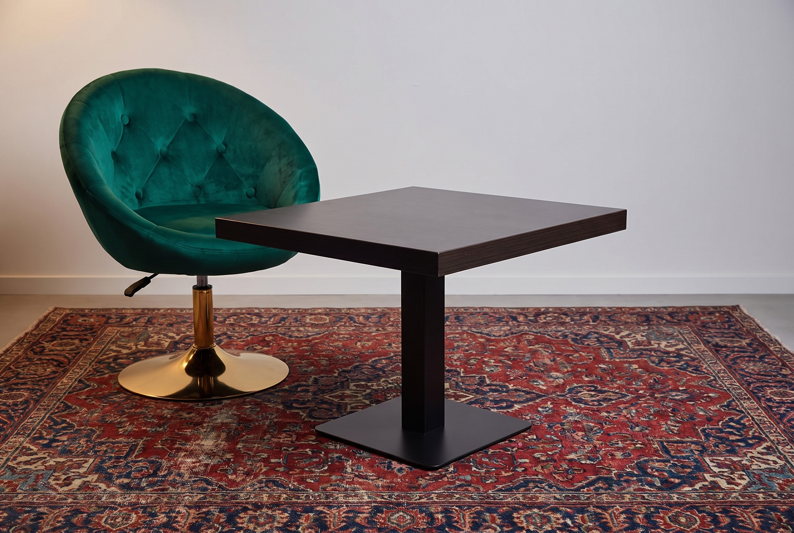 Lounge Tisch 70x70cm Dunkelbraun Holzoptik Milano Shisha Tisch