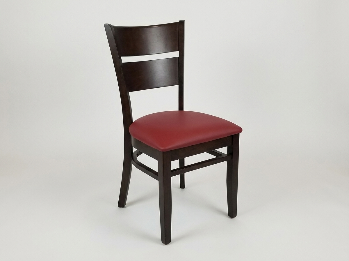 Restaurant Bistro Stuhl aus Vollholz Grace Kunstleder Rot