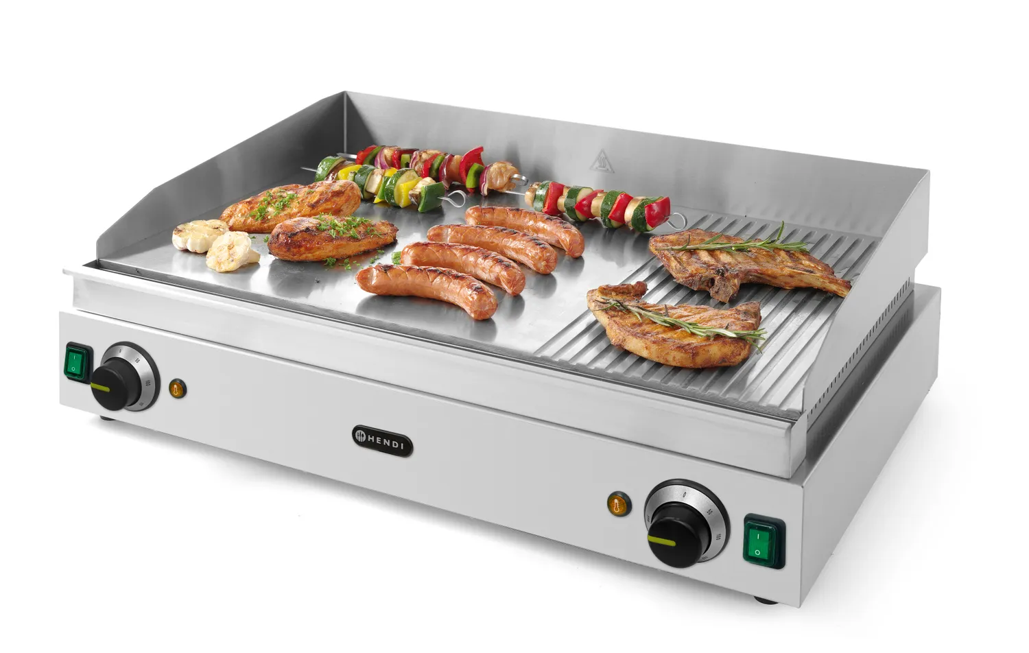 Grillplatte Profi Line 2/3 glatt 1/3 gerillt - 72x55x(H)24,5cm