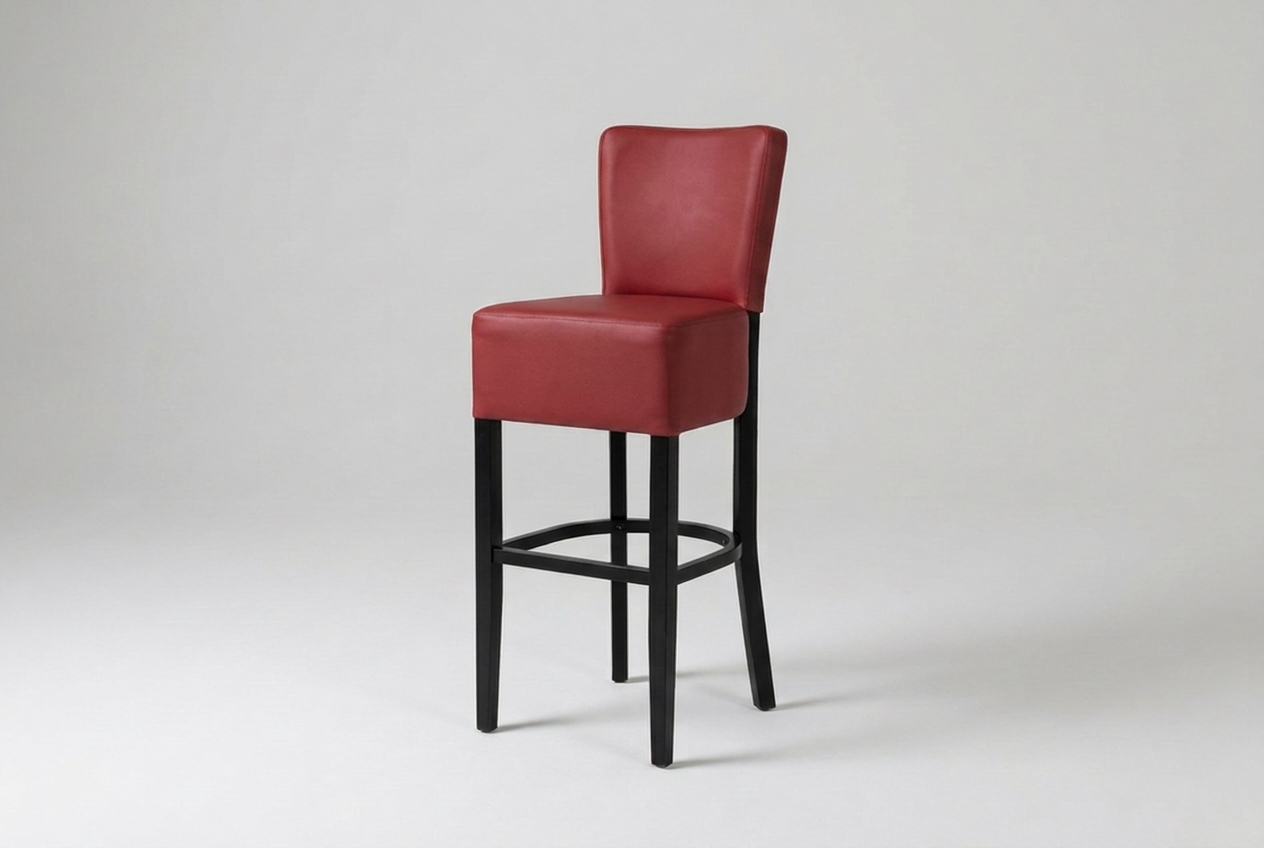 Barhocker Vollholz Kunstleder Rot Finja