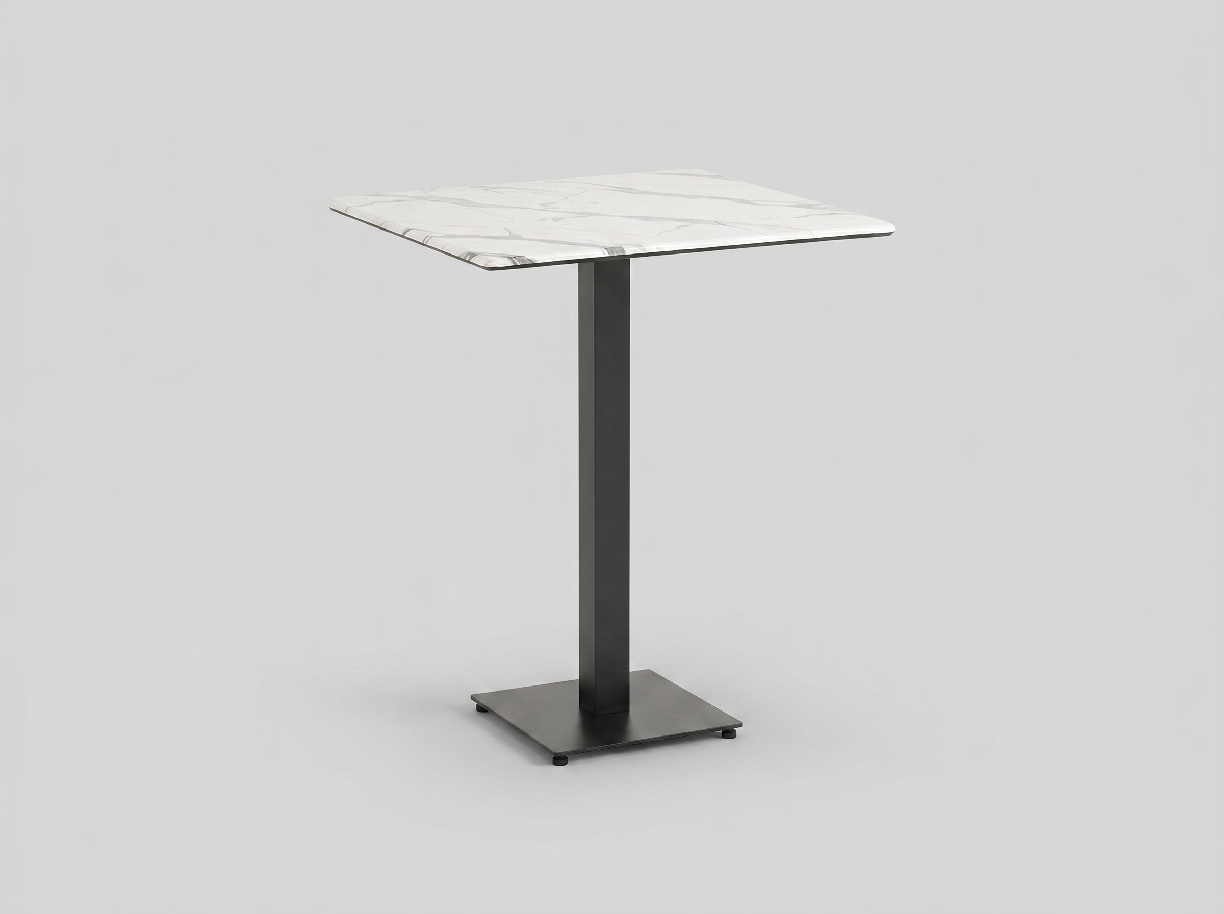 Outdoor Stehtisch 70x70cm Compact HPL Weiss Marmor Optik - Catania