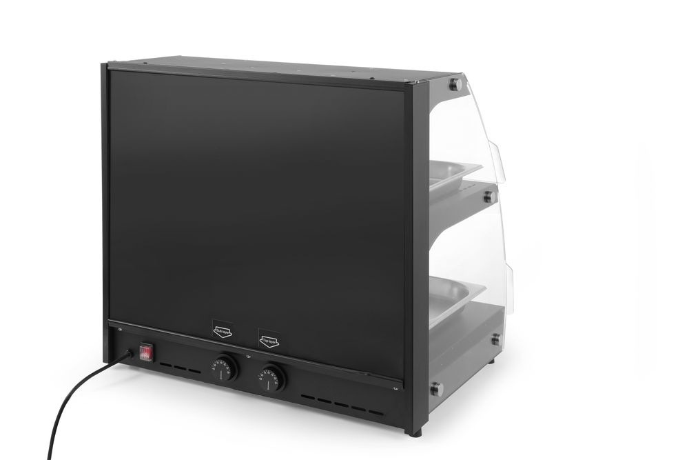 Warmhaltevitrine mit Quarzheizung  2 Regalböden    230V/560W  650x485x(H)630mm-ING11660 Warmhaltevitrine mit Quarzheizung  2 Regalböden    230V/560W  650x485x(H)630mm-ING11660