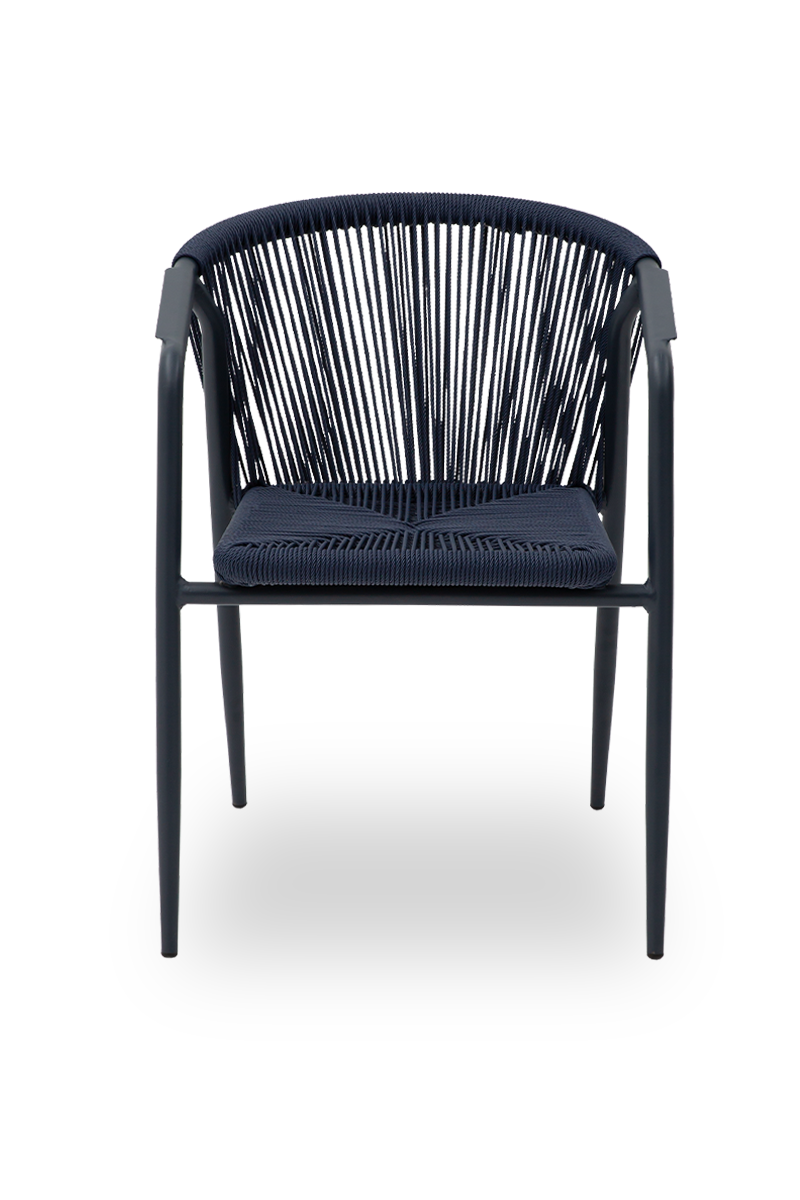 Technorattan Stuhl Treviso Blau mit Armlehne-ING10884 Technorattan Stuhl Treviso Blau mit Armlehne-ING10884