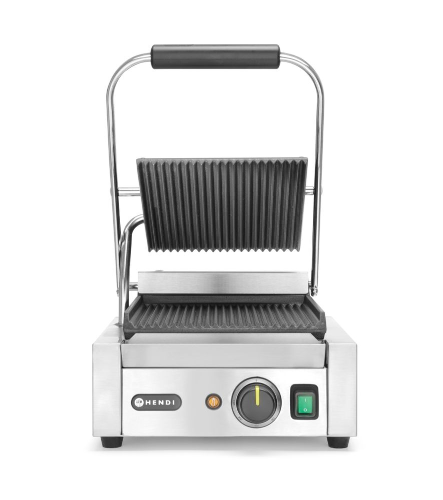 Kontaktgrill - Einzelversion    oben und unten gerillt  230V/1800W  310x426x(H)510mm-ING11607