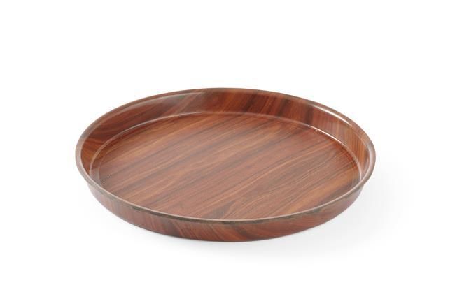 Serviertablett in Holzoptik rund  Mahagoni ⌀360x(H)30mm