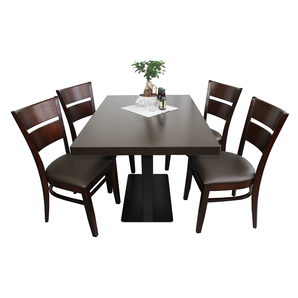 1+4 Garnitur Grace 120x80 cm Braun Restaurant Stühle Hotel Bistro Tische-SW10209 1+4 Garnitur Grace 120x80 cm Braun Restaurant Stühle Hotel Bistro Tische-SW10209