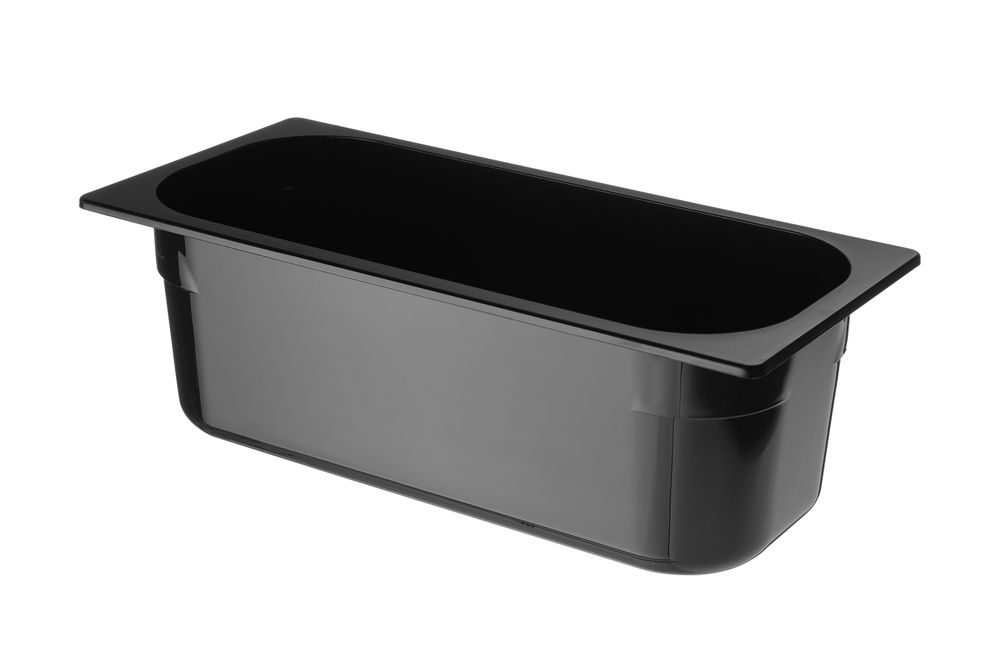 Eiscreme-Behälter Polycarbonat 5L Schwarz 360x165x(H)120mm-ING12937