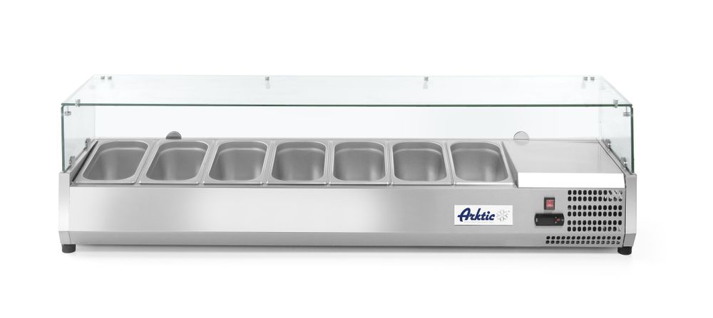 Aufsatz-Kühlvitrine Gastronorm 1/3 Arktic 7x GN 1/3 230V/180W 1605x420x(H)460mm-ING11246 Aufsatz-Kühlvitrine Gastronorm 1/3 Arktic 7x GN 1/3 230V/180W 1605x420x(H)460mm-ING11246