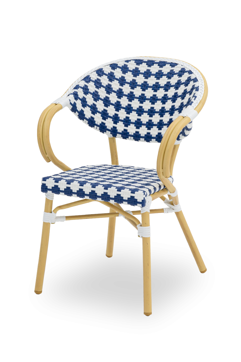 Stuhl Udine in Farbe Blau aus Technorattan Outdoor