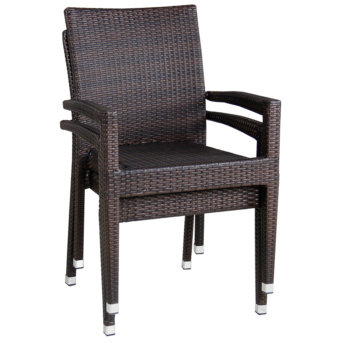 Polyrattan Stuhl Verona Dunkelbraun mit Armlehne Outdoor-SW10152 Polyrattan Stuhl Verona Dunkelbraun mit Armlehne Outdoor-SW10152