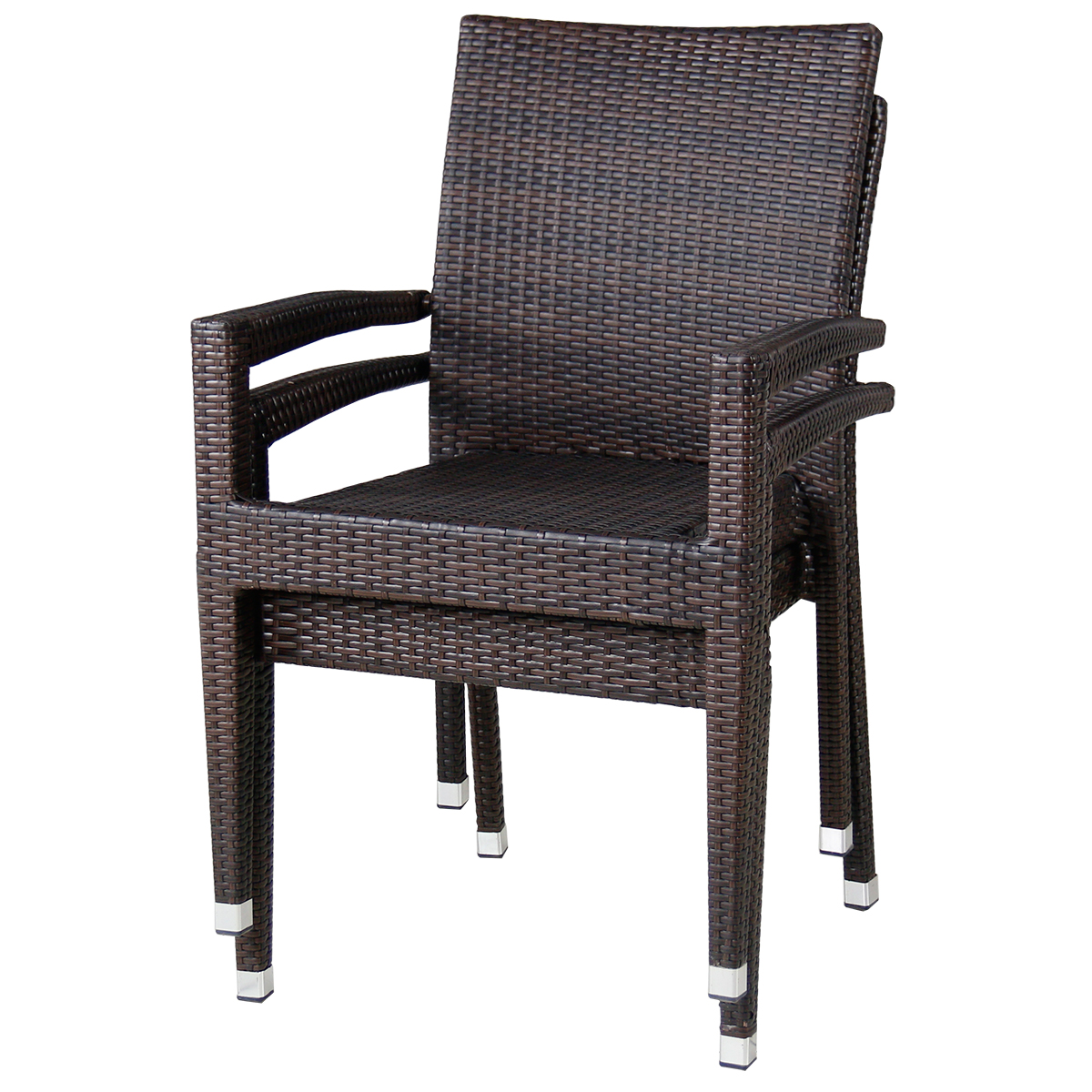 Polyrattan Stuhl Verona Dunkelbraun mit Armlehne Outdoor-SW10152 Polyrattan Stuhl Verona Dunkelbraun mit Armlehne Outdoor-SW10152