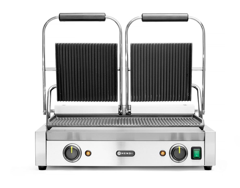 Kontaktgrill - Doppelversion  gerillte Ausführung    oben und unten gerillt  230V/3600W  570x395x(H)-ING11608