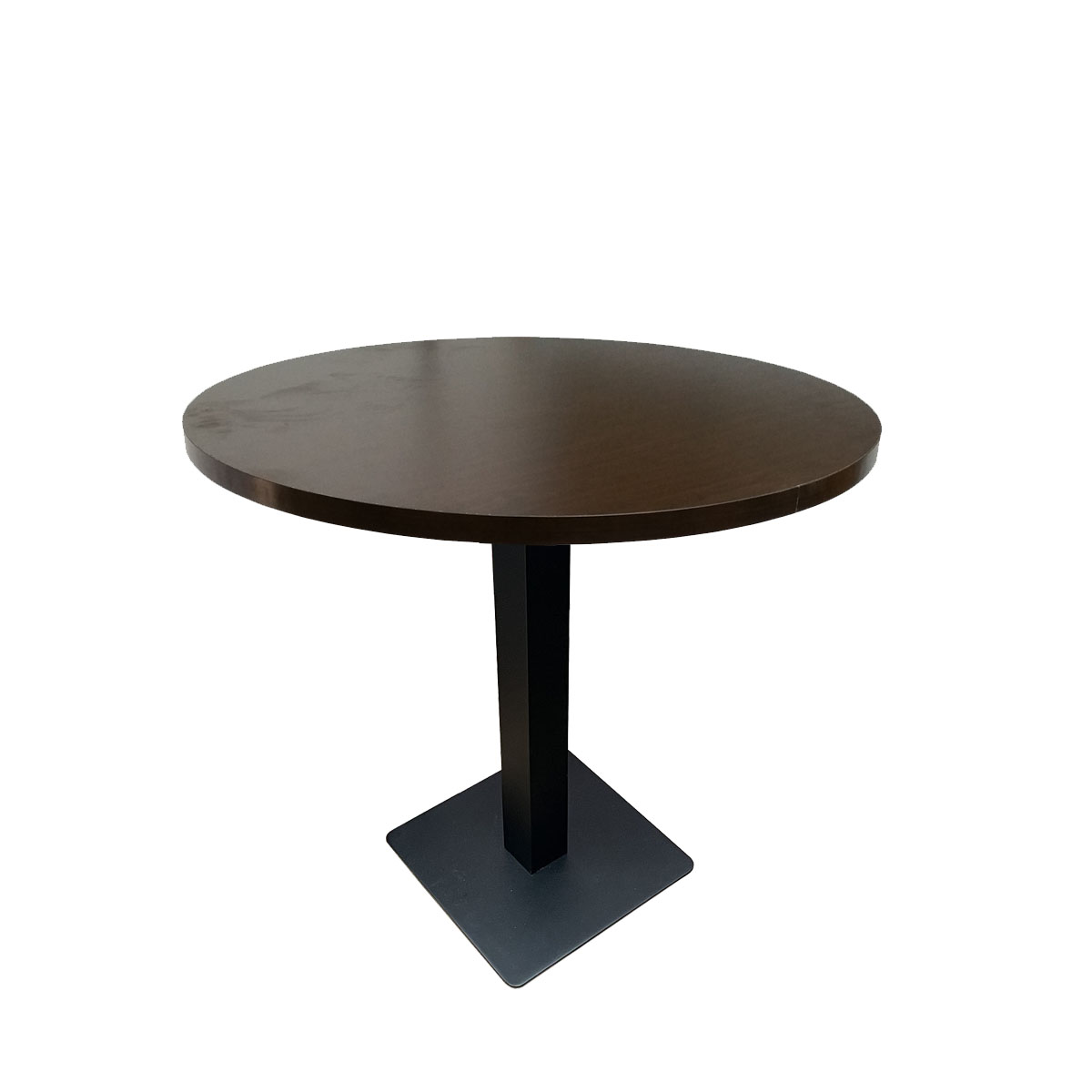 Restaurant Bistro Tisch Rund 70x3,6cm Milano Dunkelbraun Tischbein Schwarz