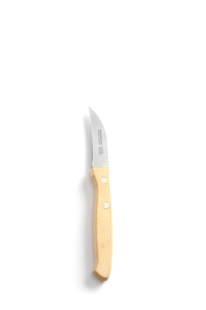 Schälmesser mit Holzgriff gebogenes Modell Holz (L)165mm-ING12429
