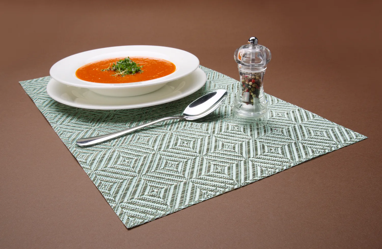 Platzset geometrisches Muster Grün 6 Stück 45x30cm