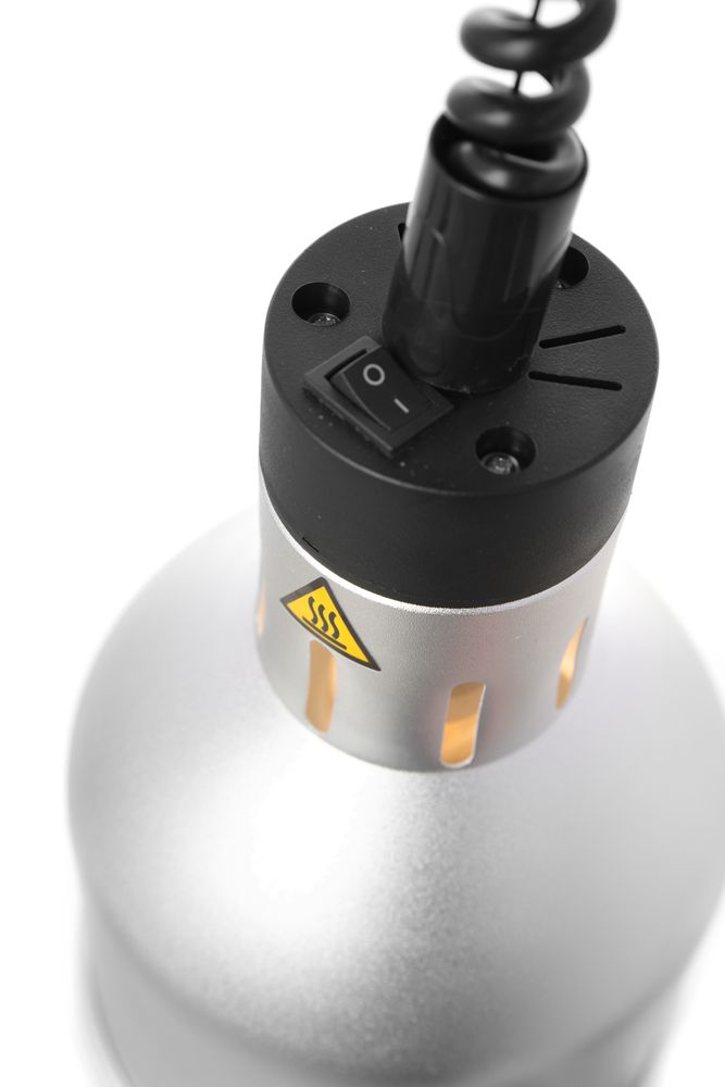 Höhenverstellbare Wärmelampe  zylinderförmig    Silber  230V/250W  ø175x(H)250mm-ING11684