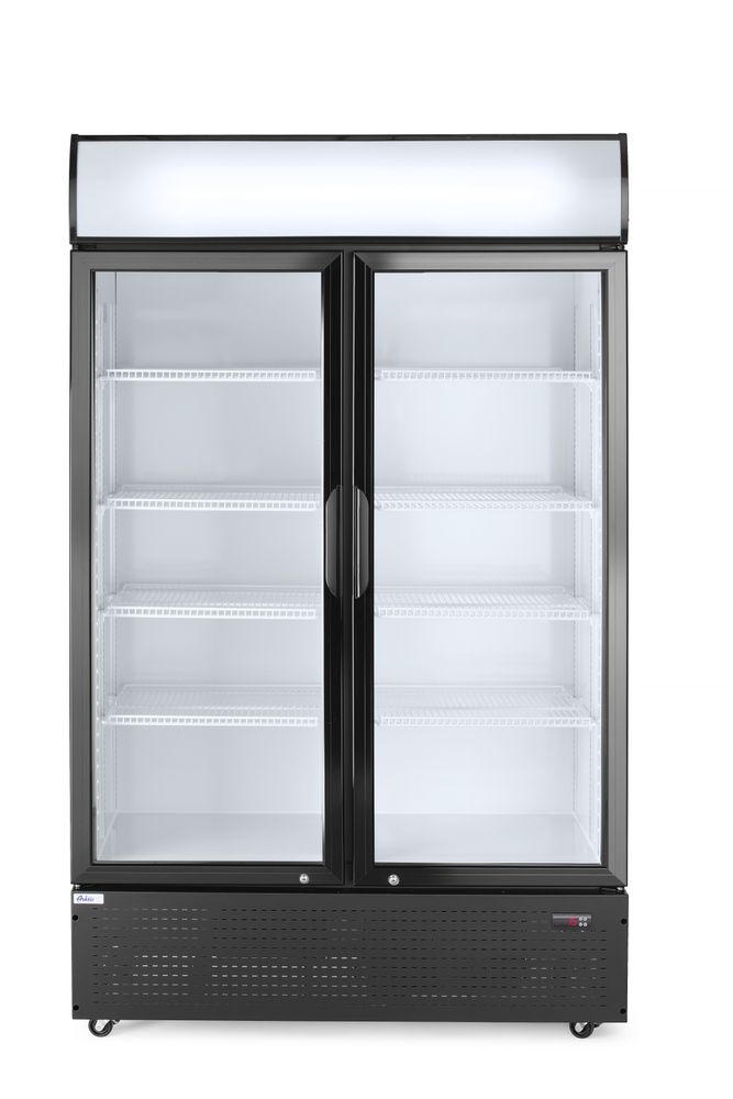 Rückwandkühlschrank mit hinterleuchteter Blende zweitürig Arktic 512L Schwarz 220-240V/510W 1120x585-ING11217 Rückwandkühlschrank mit hinterleuchteter Blende zweitürig Arktic 512L Schwarz 220-240V/510W 1120x585-ING11217