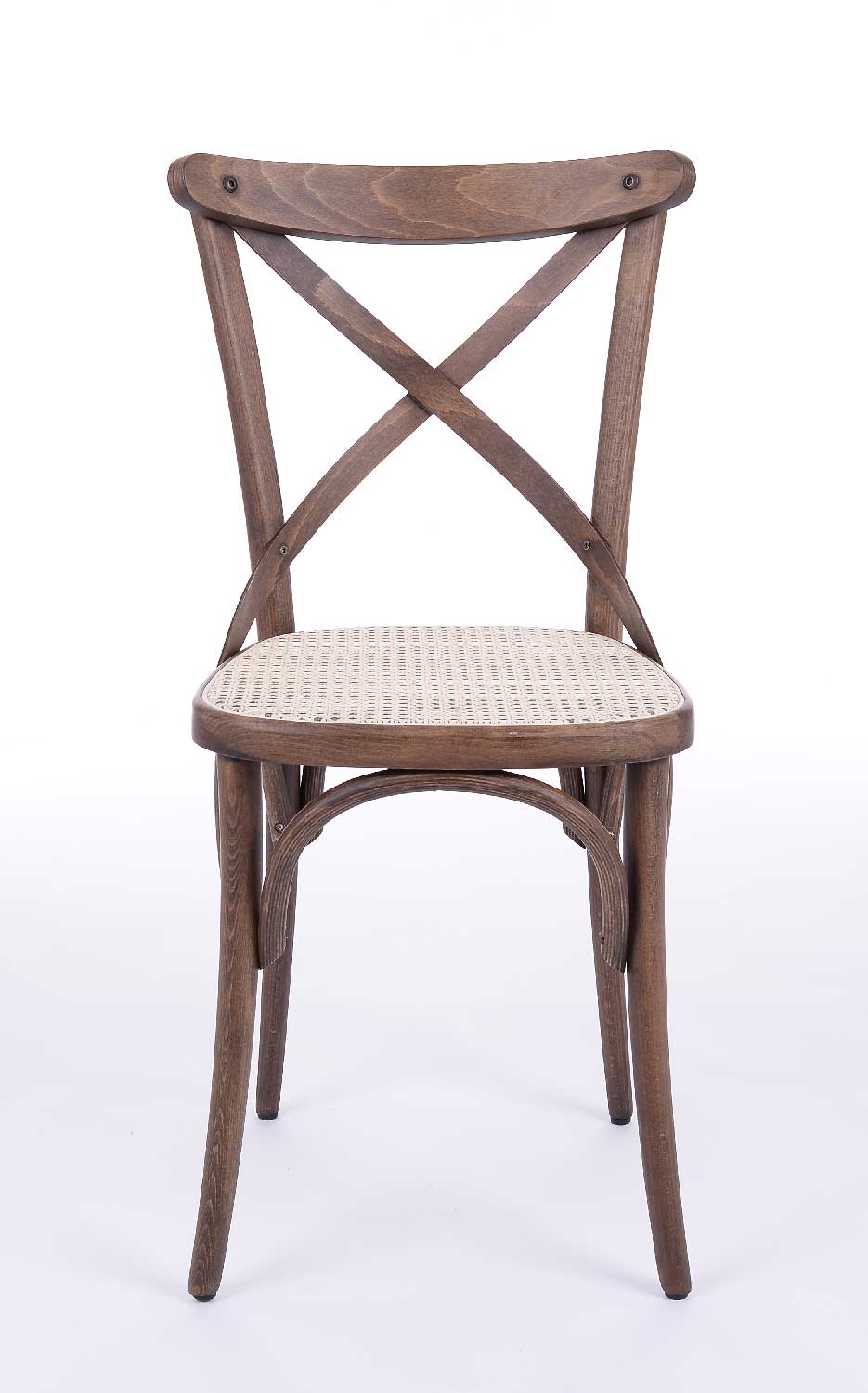 Restaurant Bistro Stuhl Retro Nizza Rattan Vollholz Braun