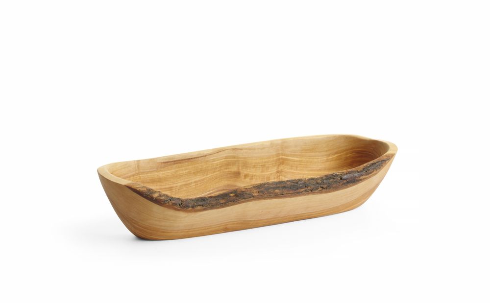 Schüssel aus Olivenholz lang  300x95x(H)60mm
