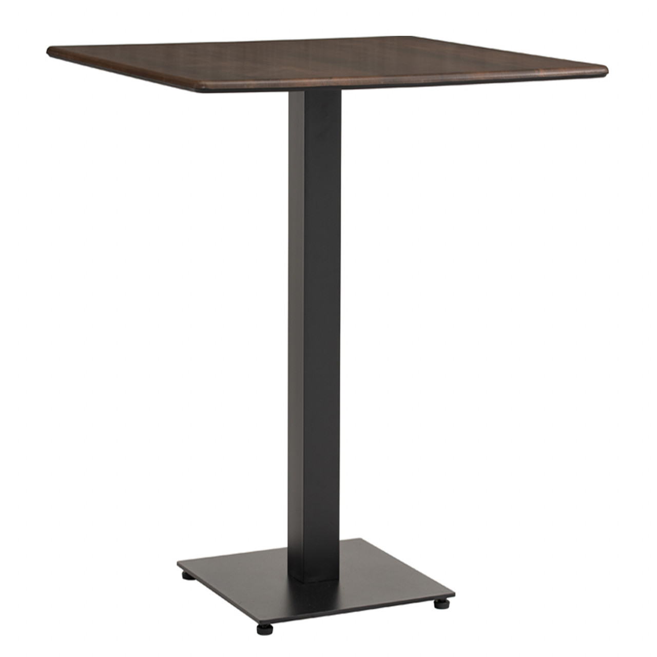 Outdoor Stehtisch 70x70cm Compact HPL Braun Wallnuss Optik - Catania
