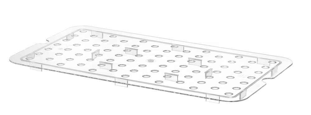 Perforiertes Abtropfgitter für Gastronorm-Behälter aus Polycarbonat Profi Line GN 1/1 Transparent 46-ING12266 Perforiertes Abtropfgitter für Gastronorm-Behälter aus Polycarbonat Profi Line GN 1/1 Transparent 46-ING12266