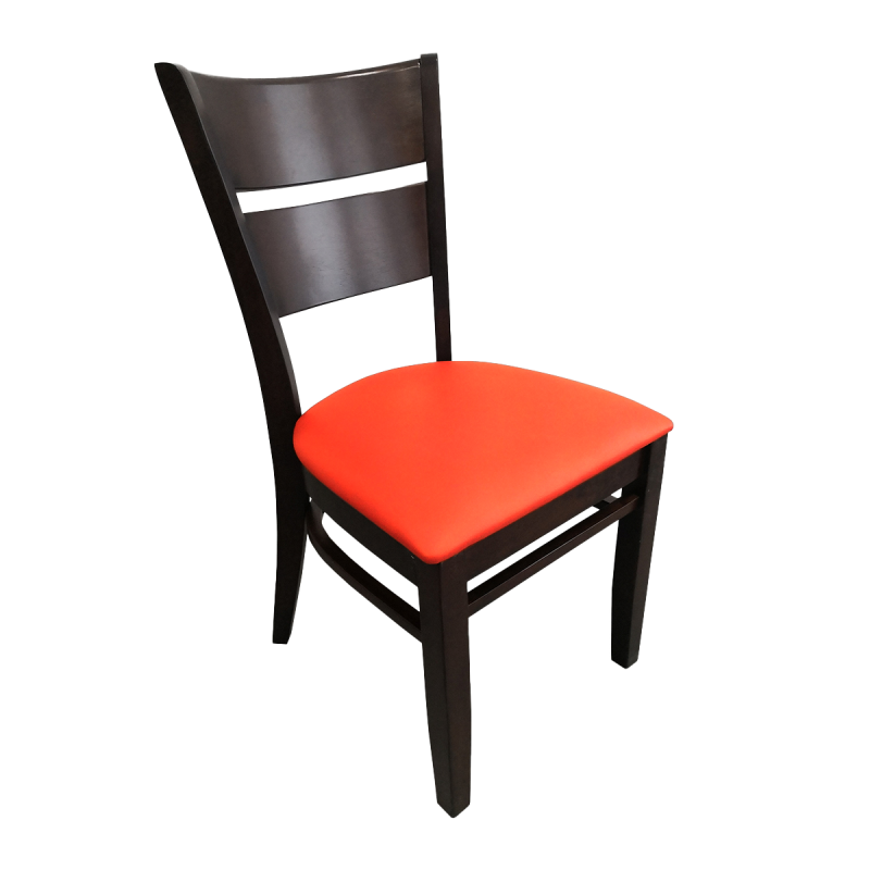 Restaurant Bistro Stuhl aus Vollholz Grace Kunstleder Bizon Orange