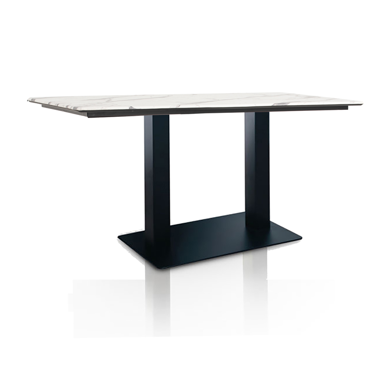 Outdoor Tisch Catania in 120x70cm Marmor Optik Weiss Compact HPL Tischplatte-ING10907 Outdoor Tisch Catania in 120x70cm Marmor Optik Weiss Compact HPL Tischplatte-ING10907