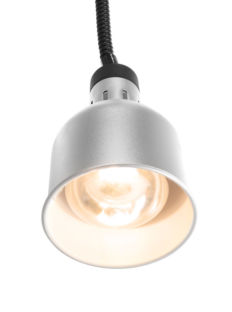 Höhenverstellbare Wärmelampe  zylinderförmig    Silber  230V/250W  ø175x(H)250mm-ING11684