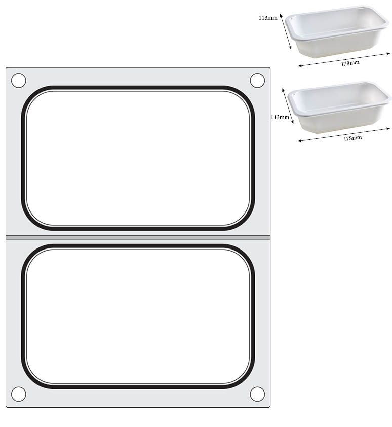 Matrize für Versiegelungsmaschine    zwei Behälter (178x113 mm)-ING11291 Matrize für Versiegelungsmaschine    zwei Behälter (178x113 mm)-ING11291