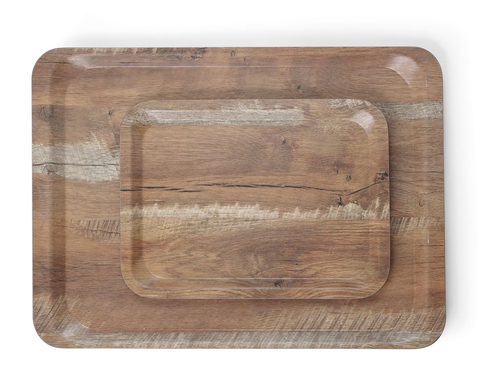 508947_508916_2019 Serviertablett aus Melamin mit Holzoptik   Holz 240x340mm
