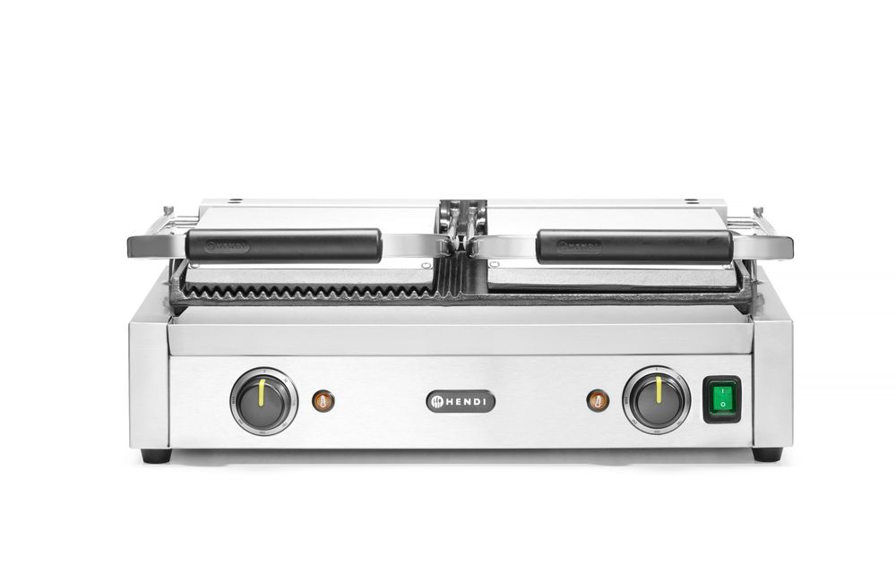 Kontaktgrill - Doppelversion    halb glatt  halb gerillt  230V/3600W  575x430x(H)510mm-ING11604