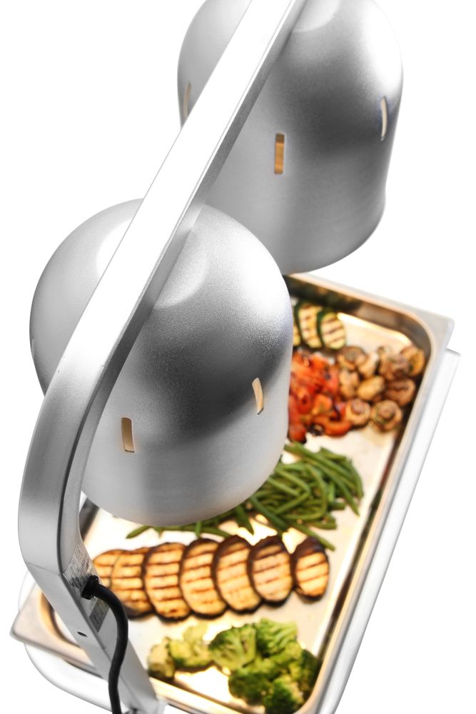 Wärmebrücke mit 2 Infrarotlampen    Silber  230V/250W  453x360x(H)790mm-ING11682 Wärmebrücke mit 2 Infrarotlampen    Silber  230V/250W  453x360x(H)790mm-ING11682