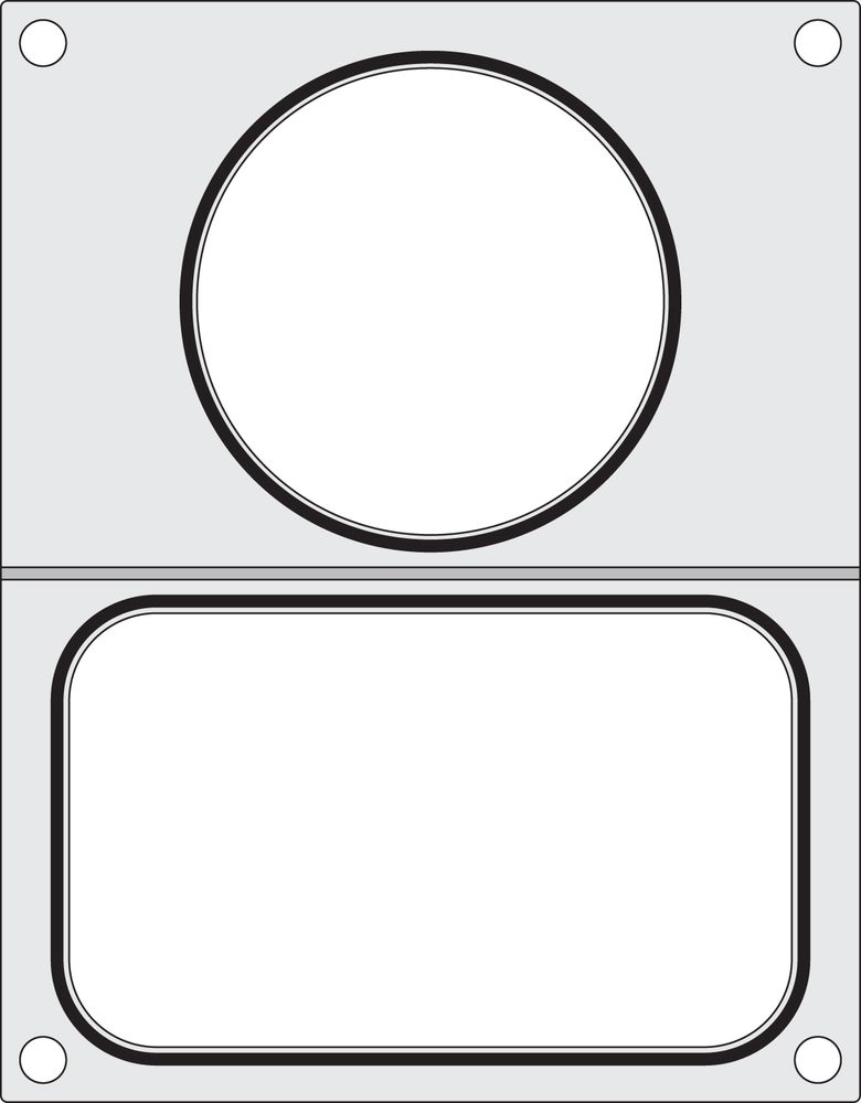 Matrize für Versiegelungsmaschine    zwei Behälter (1x 178x113 mm  1x ø115 mm)-ING11297 Matrize für Versiegelungsmaschine    zwei Behälter (1x 178x113 mm  1x ø115 mm)-ING11297