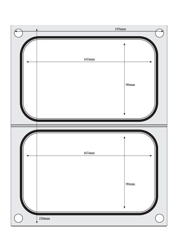 Matrize für Versiegelungsmaschine    zwei Behälter (178x113 mm)-ING11291 Matrize für Versiegelungsmaschine    zwei Behälter (178x113 mm)-ING11291