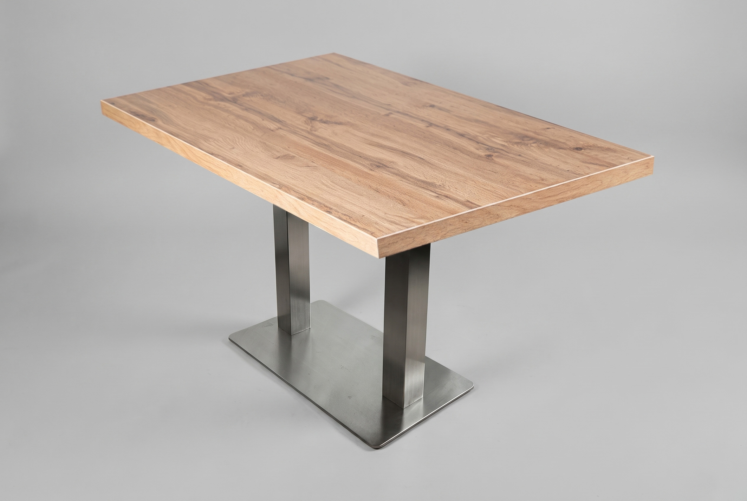 Tisch Andora 120x80cm Eiche Restauranttisch Bistrotisch Gastrotisch Tischbein Silber-ING10618