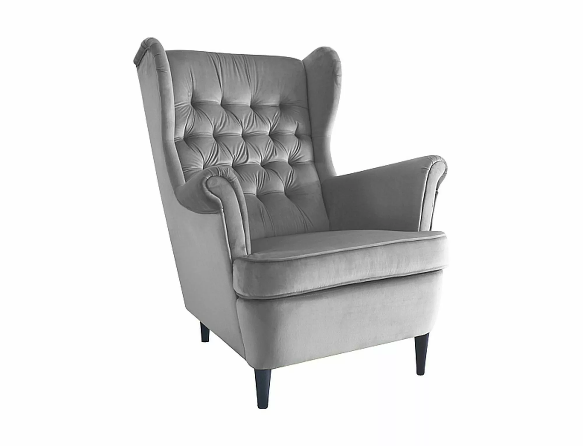 Lounge Ohrensessel Neapel Samtstoff Grau Lounge Ohrensessel Neapel Samtstoff Grau