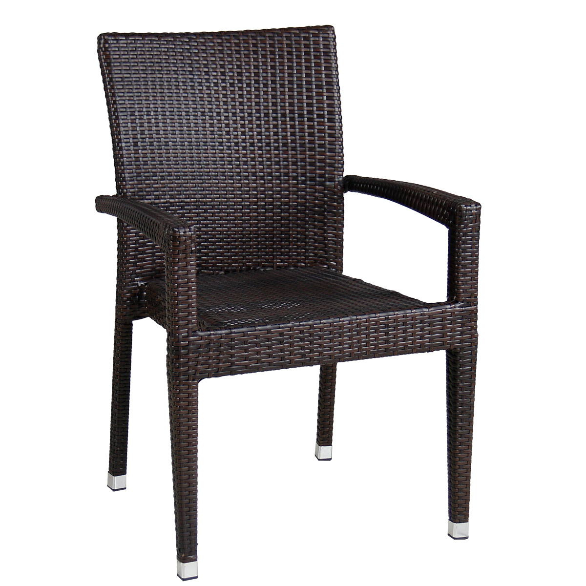 Polyrattan Stuhl Verona Dunkelbraun mit Armlehne Outdoor-SW10152 Polyrattan Stuhl Verona Dunkelbraun mit Armlehne Outdoor-SW10152