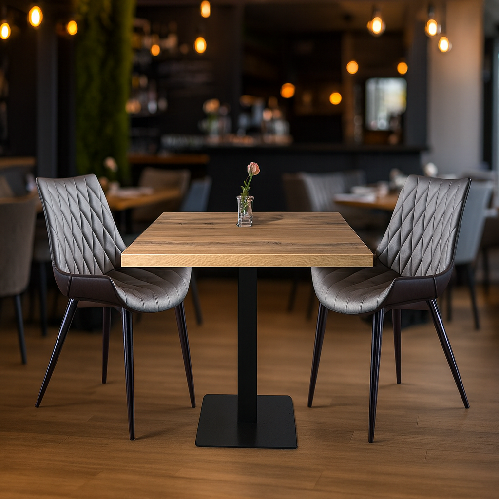 1+2 Garnitur Dunkelbraun Scarlet 70x70 Restaurant Gastro Tisch und Stühle 1+2 Garnitur Dunkelbraun Scarlet 70x70 Restaurant Gastro Tisch und Stühle