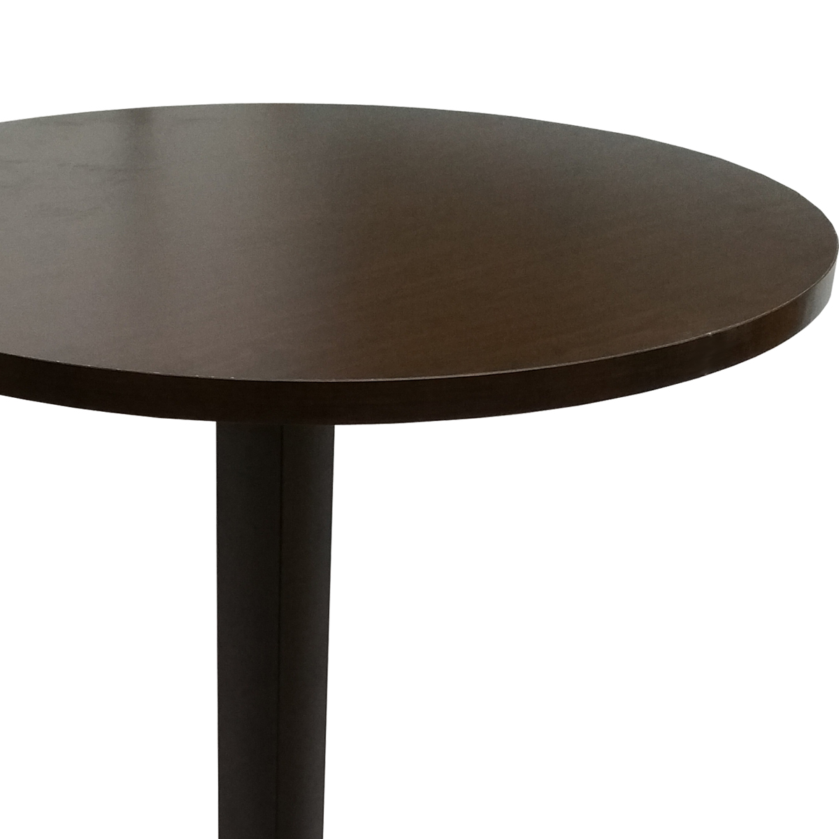Restaurant Bistro Tisch Rund D80x3,6cm Milano Dunkelbraun Tischbein Schwarz