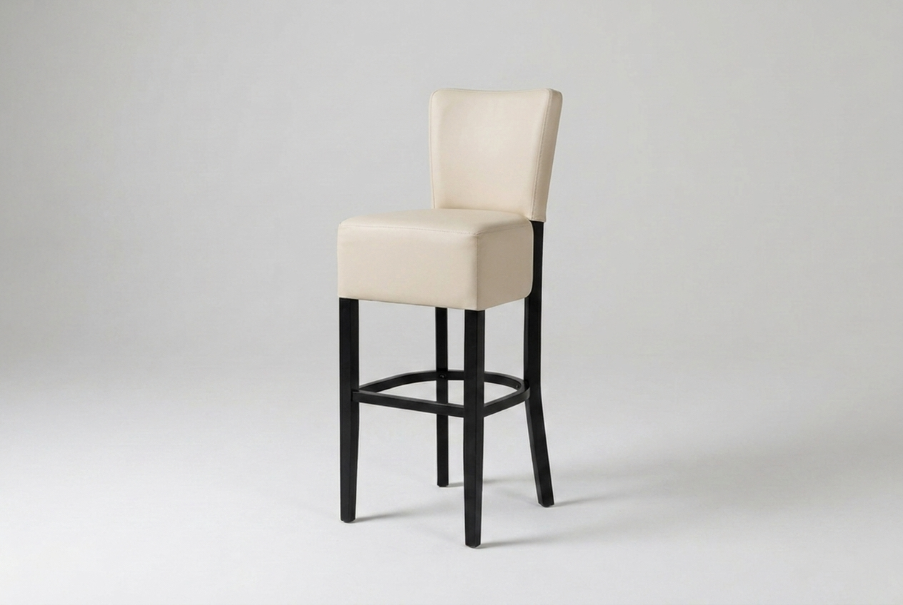 Barhocker Vollholz Kunstleder Beige Finja