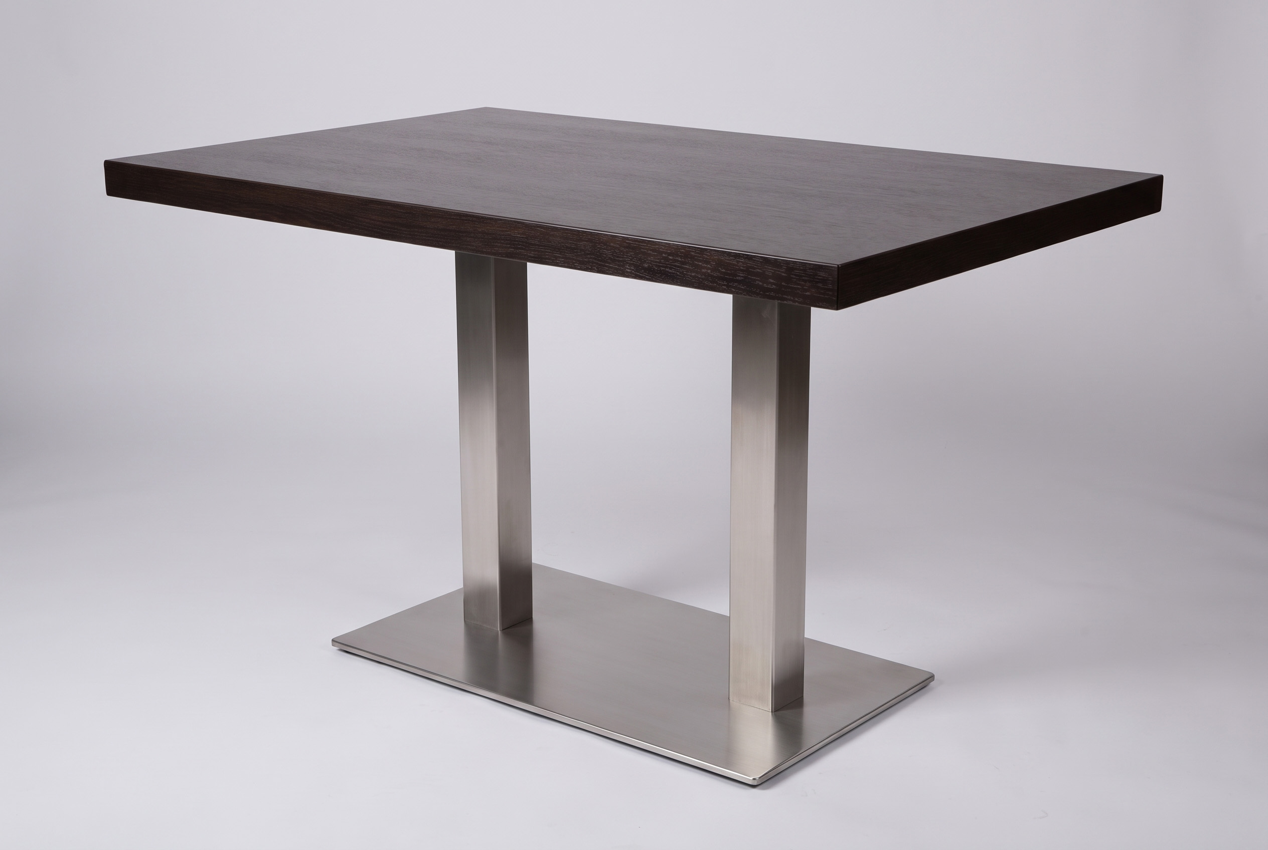 Restaurant Bistro Tisch 50x50x3,6cm Dunkelbraun Milano Tischbein Schwarz