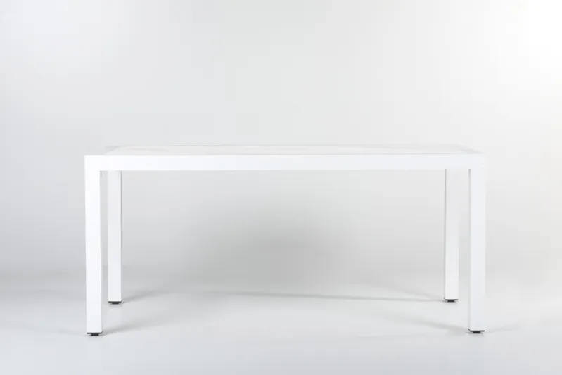 Tisch Marino Line Marmor Optik in Keramikoberflächen Weiß 162x87x74cm