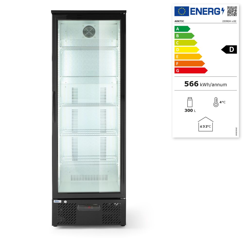 Backbar-Kühlschrank mit einer Tür Arktic 300L Schwarz 220-240V/195W 600x528x(H)1820mm-ING11194 Backbar-Kühlschrank mit einer Tür Arktic 300L Schwarz 220-240V/195W 600x528x(H)1820mm-ING11194