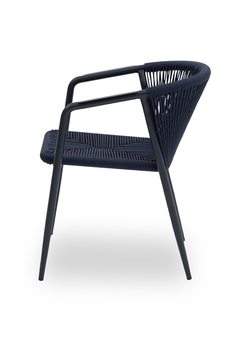 Technorattan Stuhl Treviso Blau mit Armlehne-ING10884 Technorattan Stuhl Treviso Blau mit Armlehne-ING10884