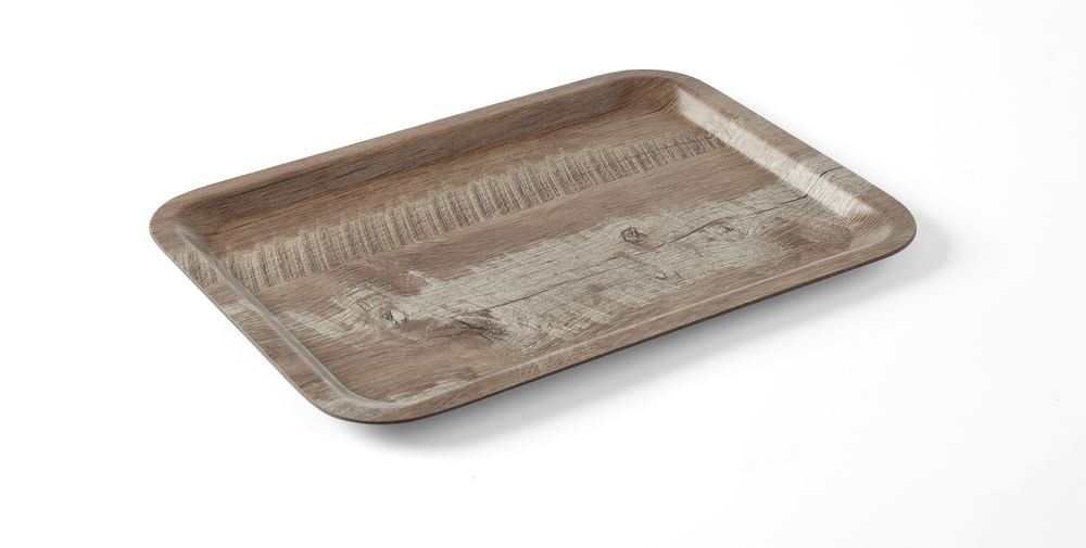 508923_IMGP0210 Serviertablett aus Melamin mit Holzoptik   Holz dunkel 240x340mm