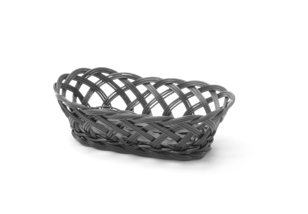 Körbe mit gewebtem Rand  oval Schwarz 225x130x(H)55mm